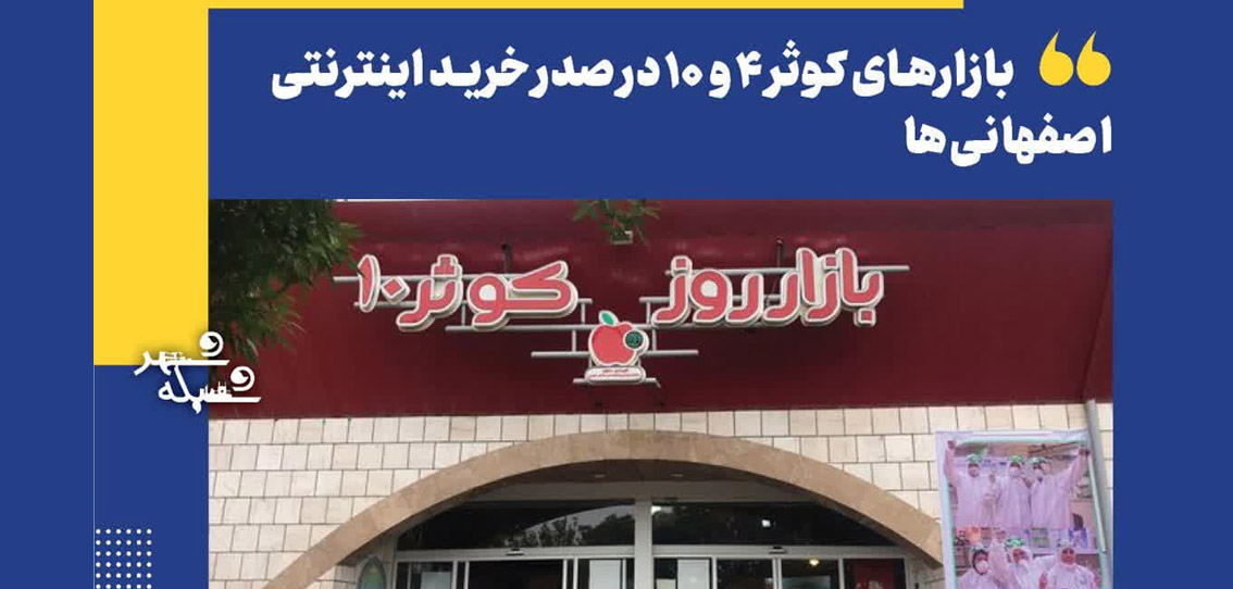 بازارهای کوثر ۴ و ۱۰ در صدر خرید اینترنتی اصفهانی‌ها